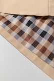 Parchment Plaid Liner Patchwork Single Breasted Trench Coat