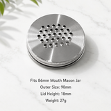 304 Stainless Steel Grater Lid for Mason Jars – Narrow Mouth Shredding & Slicing Cover for Kitchen Storage