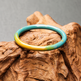 Gradient Yellow-Blue Minimalist Slim Artisan Lacquer Bangle