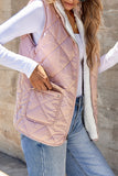 Pink Fleece Lined Quilted Vest Coats