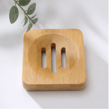 Natural Bamboo Soap Dish – Hollow Drainage Soap Holder with Anti Slip Tray for Bathroom, Kitchen & Shower