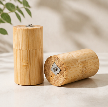 Bamboo Dental Floss Container – Portable Bamboo Floss Pick Storage Box Eco-Friendly Holder