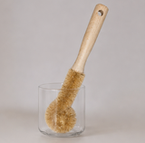 Coconut Coir Brush Small Cup Cleaning Brush Wooden Handle Bottle Brush Glass Cup Scrubber Pot Brush