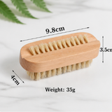 Natural Wooden Pig Bristle Nail Cleaning Brush Exfoliating Hand Scrub Brush Soft Bristle Hand Wash Brush