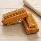 Natural Wooden Pig Bristle Nail Cleaning Brush Exfoliating Hand Scrub Brush Soft Bristle Hand Wash Brush