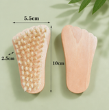 Natural Wooden Pig Bristle Nail Cleaning Brush Exfoliating Hand Scrub Brush Soft Bristle Hand Wash Brush