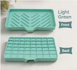 Silicone Sloped Soap Dish Holder – No-Drilling Drainage Storage Tray – Non-Slip Anti-Skid Soap Box – Easy Drain Tray