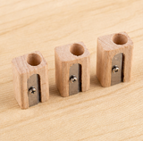 Wooden Pencil Sharpener Beechwood Single Hole Manual Sharpener Eco-Friendly Traditional Design
