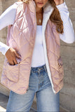 Pink Fleece Lined Quilted Vest Coats