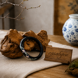 Matte Black Orchid Hand-Painted Artisan Lacquer Bangle