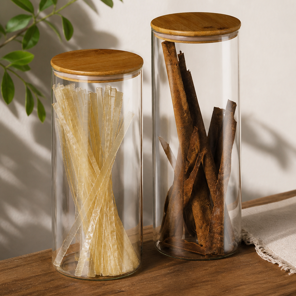 Glass Sealed Storage Jar Airtight Moisture-Proof Canister for Grains Herbs Tea Spices Kitchen Pantry Organization