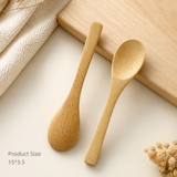 Natural Bamboo Spoon | Long Handle Soup Spoon, Coffee Mixing Spoon, Honey & Jam Serving Utensil