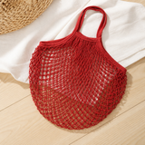 100% Cotton Handwoven Mesh Bag | Eco-Friendly Shopping Net Bag, Beach Fishing Tote