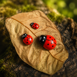 Wooden Ladybug Craft Figurine | Simulated 7-Spot Ladybug Decor, DIY Cartoon Accessory