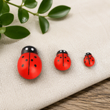 Wooden Ladybug Craft Figurine | Simulated 7-Spot Ladybug Decor, DIY Cartoon Accessory