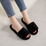 Open-Toe Plush Slippers for Women – Soft, Warm, Breathable & Lightweight Indoor Footwear