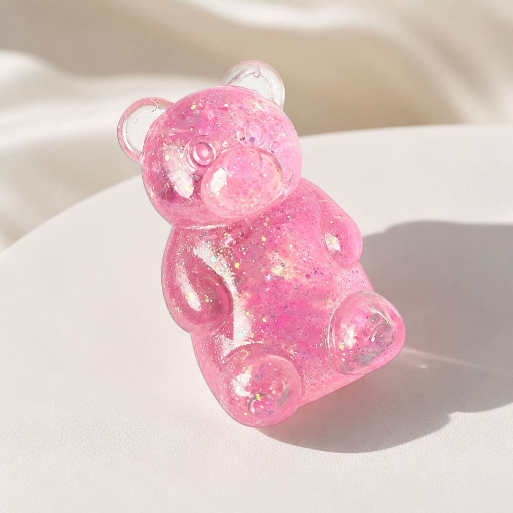 Bear Shape Squishy Stress Relief Toy – Slow Rebound, Glitter Filled, Fun Decompression Fidget Toy