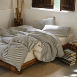 Linen-Blend 4-Piece Bedding Set – 90% Cotton / 10% Linen – Soft & Breathable