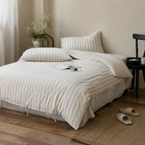 Linen-Blend 4-Piece Bedding Set – 90% Cotton / 10% Linen – Soft & Breathable