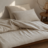 90% Cotton 10% Linen 4-Piece Fitted Sheet Bedding Set – Breathable & Soft