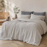 Pure Linen 4-Piece Fitted Sheet Bedding Set – Solid Color Minimalist Design