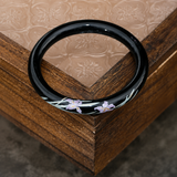Matte Black Orchid Hand-Painted Artisan Lacquer Bangle