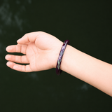 Violet Base Natural Lacquer Orchid Blossom Artisan Bangle
