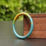 Gradient Yellow-Blue Minimalist Slim Artisan Lacquer Bangle