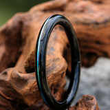 Black Lacquer Gold Inlay Mother-of-Pearl Fine Round Bangle