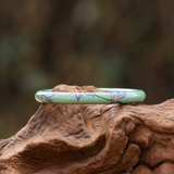 Purpleheart Wood Core Soft Green Orchid Artisan Lacquer Bangle