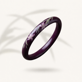 Violet Base Natural Lacquer Orchid Blossom Artisan Bangle