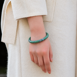 Purpleheart Wood Core Soft Green Orchid Artisan Lacquer Bangle