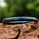 Black Lacquer Gold Inlay Mother-of-Pearl Fine Round Bangle
