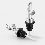 Stainless Steel Auto-Closing Pourer with Lid – Spill-Proof Wine Pourer, Oil Dispenser and Bottle Stopper
