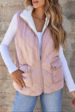 Pink Fleece Lined Quilted Vest Coats
