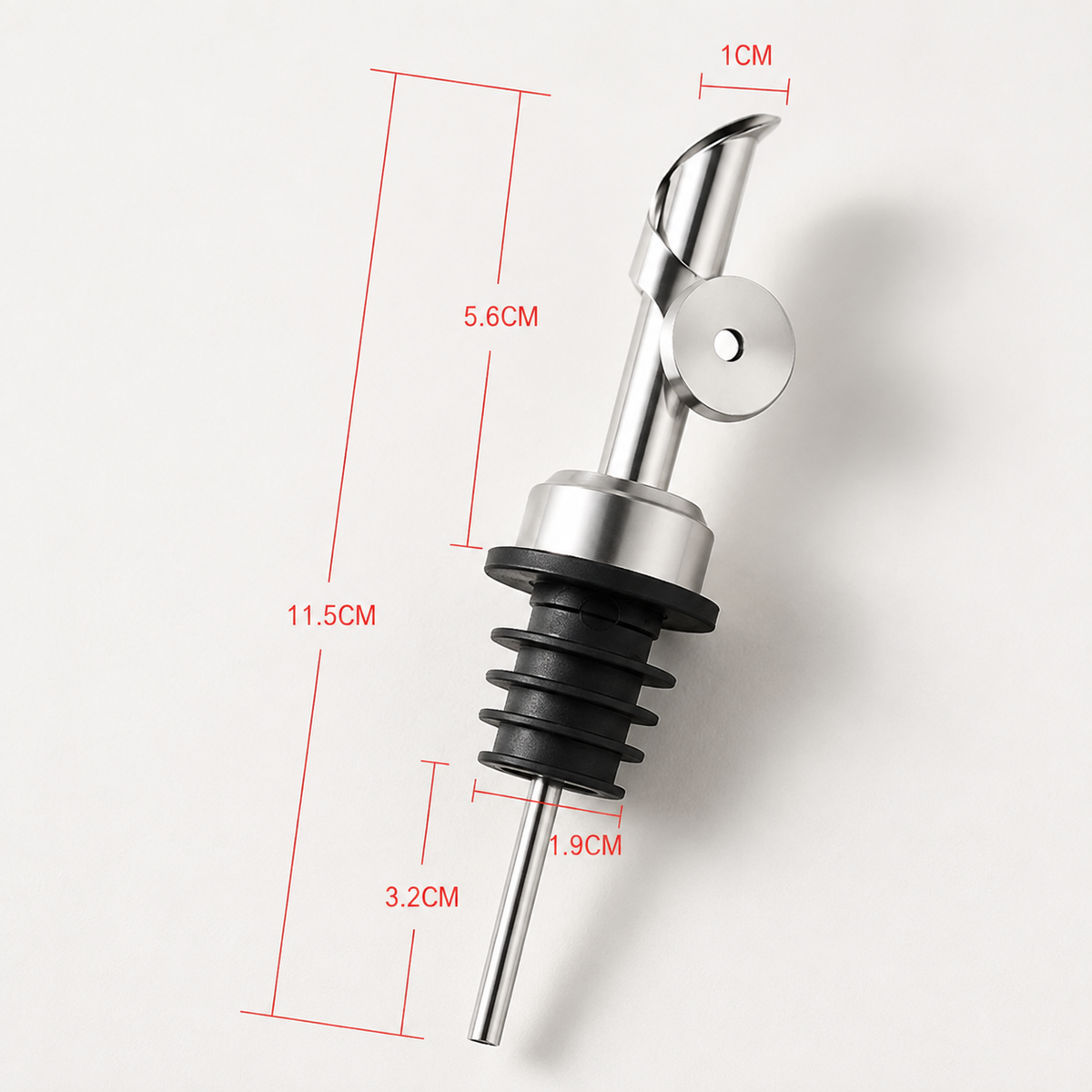 Stainless Steel Auto-Closing Pourer with Lid – Spill-Proof Wine Pourer, Oil Dispenser and Bottle Stopper