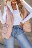 Pink Fleece Lined Quilted Vest Coats