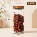 Acacia Wood Lid Glass Storage Jar – Airtight Pantry Canister for Dry Food