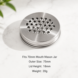 304 Stainless Steel Grater Lid for Mason Jars – Narrow Mouth Shredding & Slicing Cover for Kitchen Storage