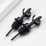 Stainless Steel Auto-Closing Pourer with Lid – Spill-Proof Wine Pourer, Oil Dispenser and Bottle Stopper