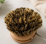 Beech Wood Long Handle Kitchen Brush Pan Scrubber Stove Cleaning Brush Dish Washing Brush Stainless Steel Handle
