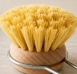 Beech Wood Long Handle Kitchen Brush Pan Scrubber Stove Cleaning Brush Dish Washing Brush Stainless Steel Handle