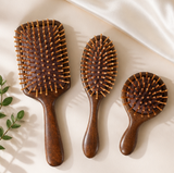Sandalwood Cushion Hair Brush – Anti-Static Scalp Massage Comb for Women – Wooden Paddle Brush for Detangling & Relaxation – Factory Direct Wholesale