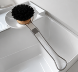 Beech Wood Long Handle Kitchen Brush Pan Scrubber Stove Cleaning Brush Dish Washing Brush Stainless Steel Handle