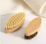 Double Color Oval Vegetable Brush – Wooden Produce Cleaning Scrubber for Fruit