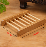 Wooden Soap Dish Holder Handmade Soap Storage Rack Drainage Natural Bamboo Soap Box for Bathroom Shower Countertop