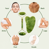 Jade Beauty Tool Gua Sha Board Massager Face Body Scraping Crystal Stone Roller Massage Tool