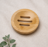 Natural Bamboo Soap Dish – Hollow Drainage Soap Holder with Anti Slip Tray for Bathroom, Kitchen & Shower