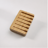 Natural Bamboo Soap Dish – Hollow Drainage Soap Holder with Anti Slip Tray for Bathroom, Kitchen & Shower