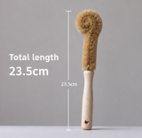 Coconut Coir Brush Small Cup Cleaning Brush Wooden Handle Bottle Brush Glass Cup Scrubber Pot Brush